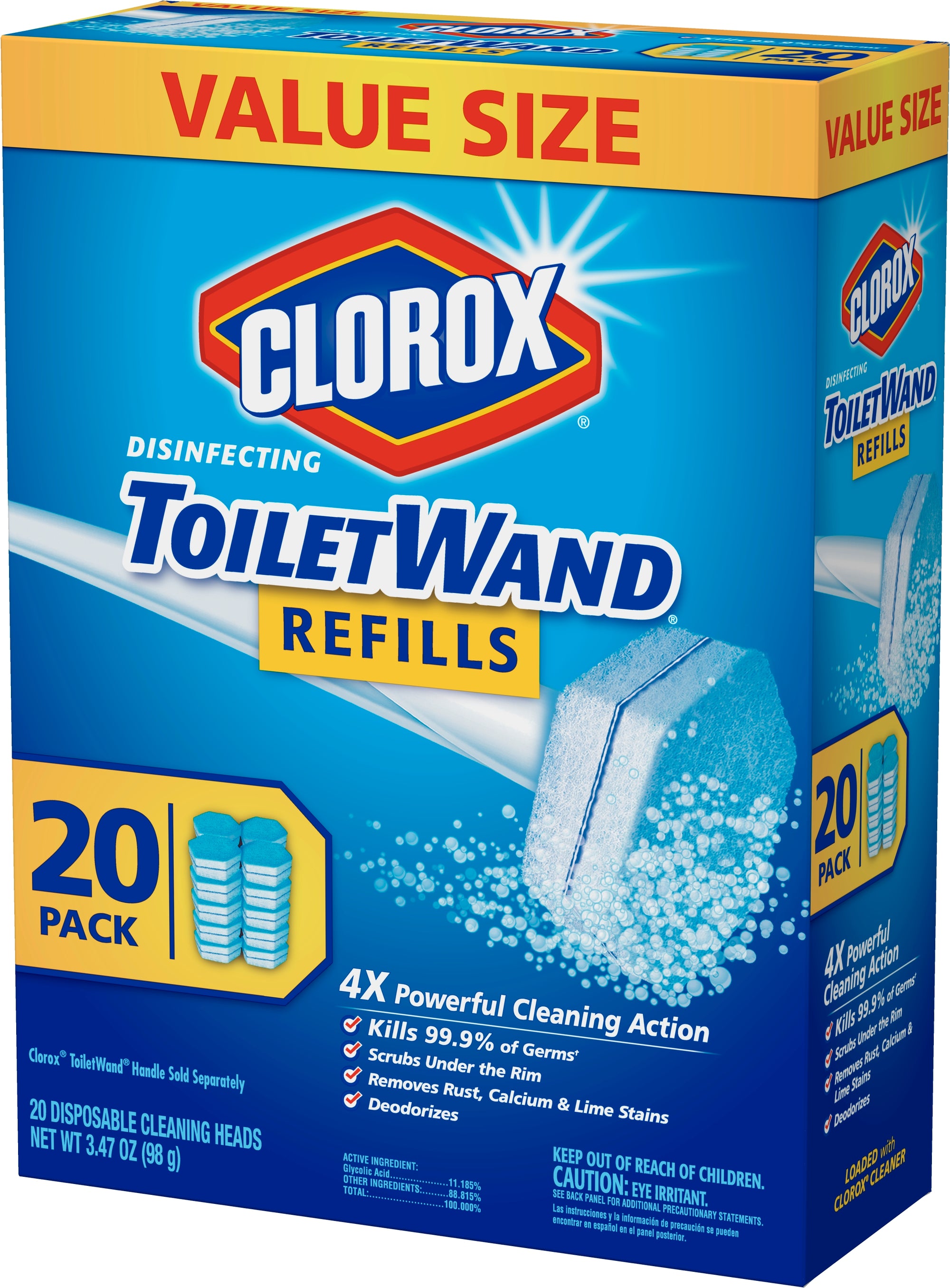 ToiletWand Disinfecting Refills, Disposable Wand Heads - 20 Count
