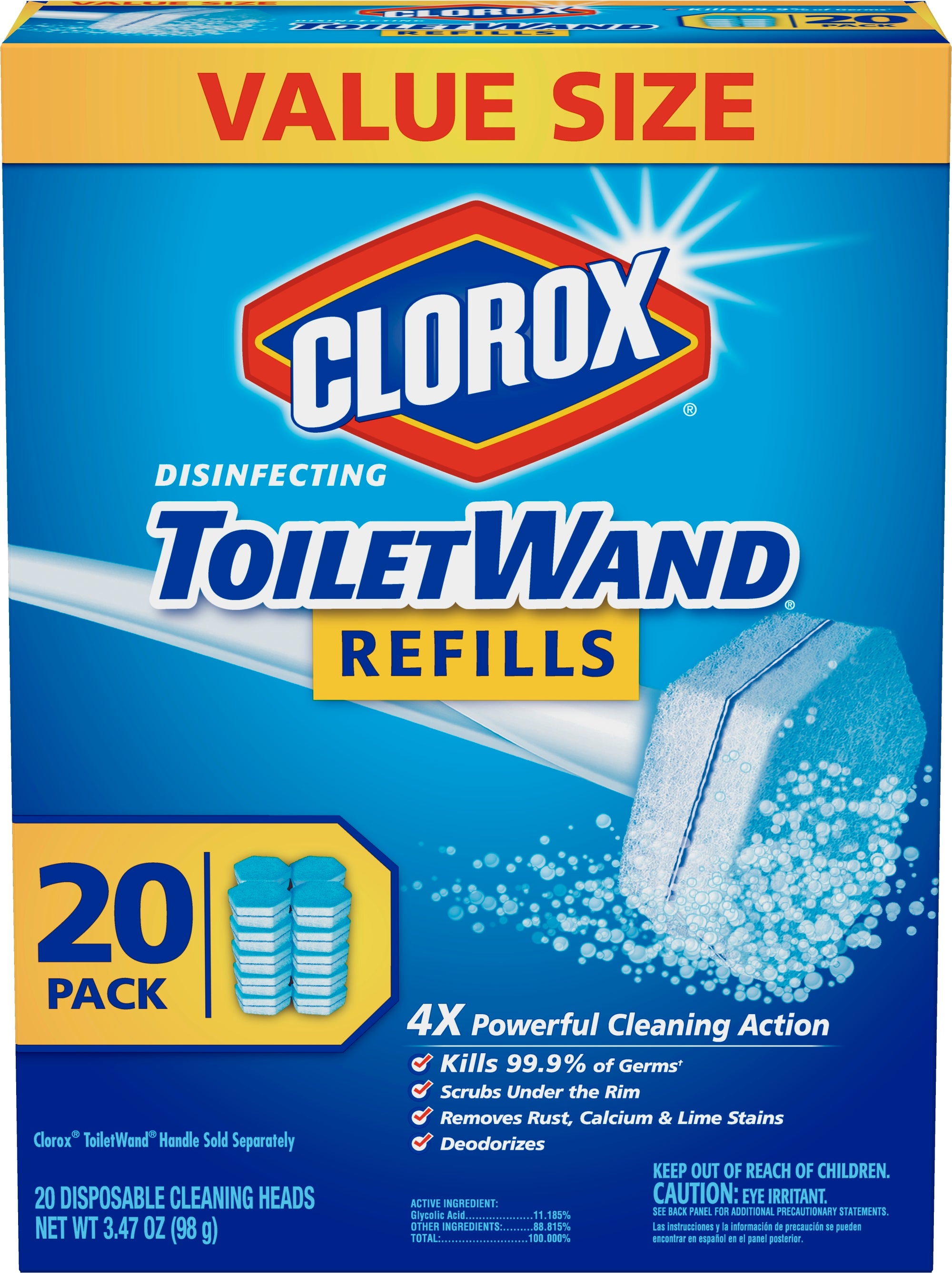 ToiletWand Disinfecting Refills, Disposable Wand Heads - 20 Count